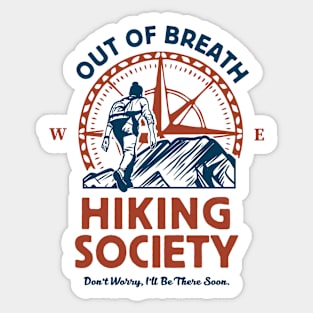 Out of Breath Hiking Society - Funny Outdoor Adventure Sticker